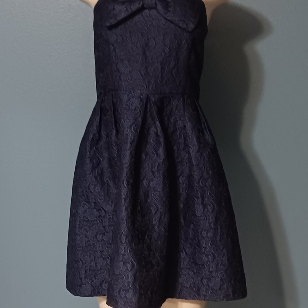 Blue jacquard mini dress